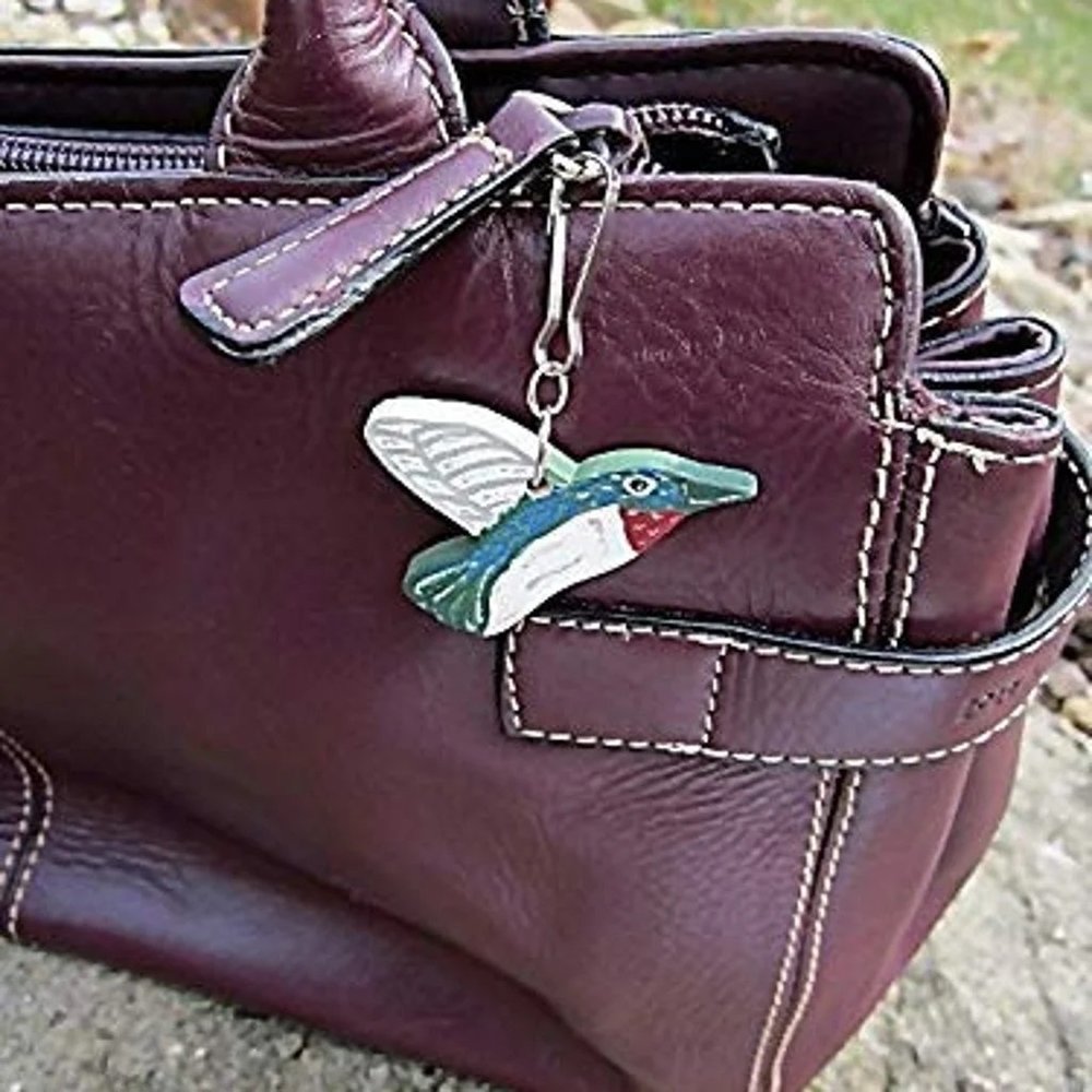 Wooden Hummingbird Clip for purse backpack bag handmade handcrafted key chain